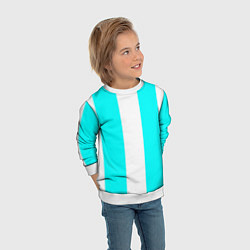 Свитшот детский Color blue and white, цвет: 3D-белый — фото 2