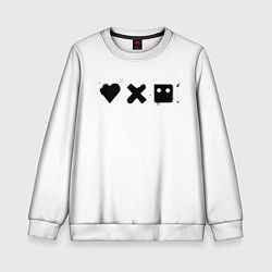 Свитшот детский Love death and robots - black and white, цвет: 3D-белый