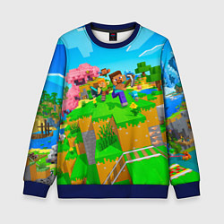 Свитшот детский Майнкрафт - на встречу приключениям, цвет: 3D-синий
