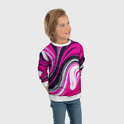 Свитшот детский Розово белая абстракция, цвет: 3D-белый — фото 2