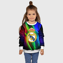 Свитшот детский Реал Мадрид, цвет: 3D-белый — фото 2