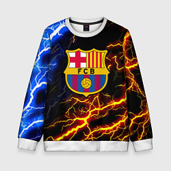 Свитшот детский Барселона неоновый шторм, цвет: 3D-белый