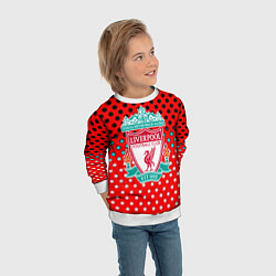 Свитшот детский Liverpool точки текстура спорт, цвет: 3D-белый — фото 2