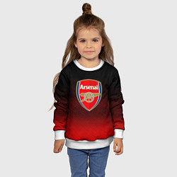 Свитшот детский Arsenal текстура полосы красные, цвет: 3D-белый — фото 2