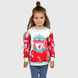 Свитшот детский Liverpool розовый огонь, цвет: 3D-белый — фото 2
