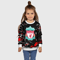 Свитшот детский Liverpool штрихи красок, цвет: 3D-белый — фото 2