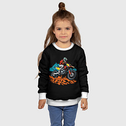 Свитшот детский Motocross and mountains, цвет: 3D-белый — фото 2