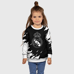 Свитшот детский Реал Мадрид белый огонь, цвет: 3D-белый — фото 2