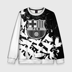 Свитшот детский Barcelona черно белые птицы, цвет: 3D-белый