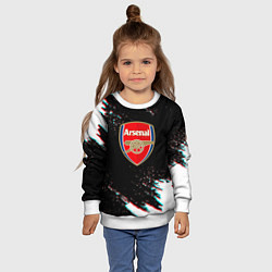 Свитшот детский Арсенал краски глитч текстура, цвет: 3D-белый — фото 2