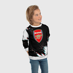 Свитшот детский Арсенал краски глитч текстура, цвет: 3D-белый — фото 2