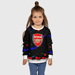 Свитшот детский Arsenal неоновые брызги красок, цвет: 3D-белый — фото 2