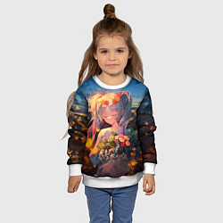 Свитшот детский Фрирен с цветами, цвет: 3D-белый — фото 2