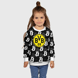 Свитшот детский Borussia биткоин паттерн, цвет: 3D-белый — фото 2