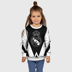 Свитшот детский Real Madrid геометрия спорт, цвет: 3D-белый — фото 2