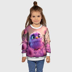 Свитшот детский Фиолетовая птичка, цвет: 3D-белый — фото 2