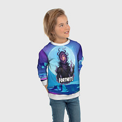 Свитшот детский Рейвен Fortnite, цвет: 3D-белый — фото 2