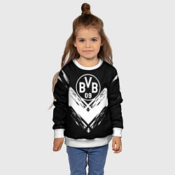 Свитшот детский Borussia белые краски линии, цвет: 3D-белый — фото 2