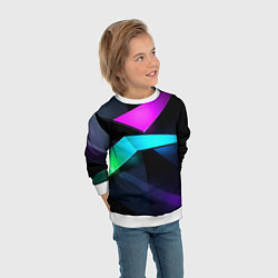 Свитшот детский Neon colored geometric, цвет: 3D-белый — фото 2