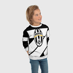 Свитшот детский Ювентус полосы геометрия линии, цвет: 3D-белый — фото 2