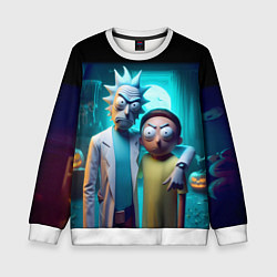 Свитшот детский Rick with Morty - halloween night, цвет: 3D-белый