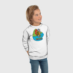 Свитшот детский Под лежачий камень полноцветный орнамент, цвет: 3D-белый — фото 2