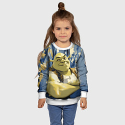 Свитшот детский Шрек с ухмылкой, цвет: 3D-белый — фото 2