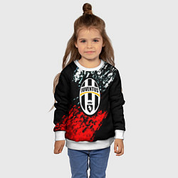 Свитшот детский Juventus краски штрихи текстура, цвет: 3D-белый — фото 2