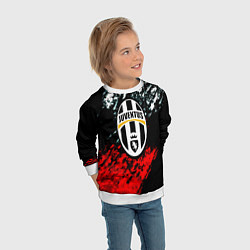 Свитшот детский Juventus краски штрихи текстура, цвет: 3D-белый — фото 2