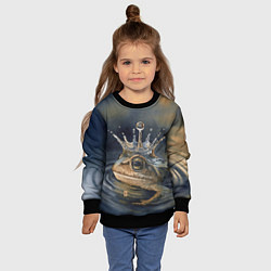 Свитшот детский Акварельная Царевна-лягушка и капля, цвет: 3D-черный — фото 2