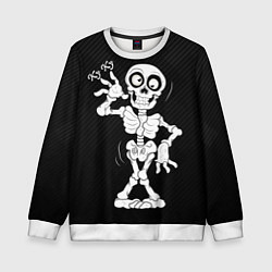 Свитшот детский Веселый скелет, цвет: 3D-белый