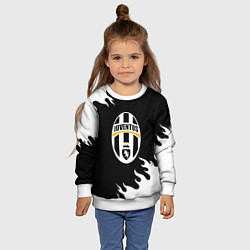 Свитшот детский Juventus белый огонь текстура, цвет: 3D-белый — фото 2