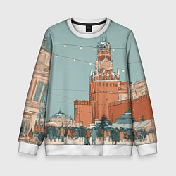 Свитшот детский Праздничная атмосфера на новый год, цвет: 3D-белый