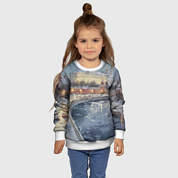 Свитшот детский Новогодние праздники в Москве, цвет: 3D-белый — фото 2