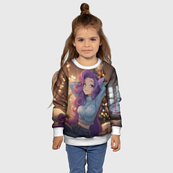 Свитшот детский Девушка в образе лошадки на новый год, цвет: 3D-белый — фото 2