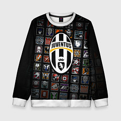 Свитшот детский Juventus ачивки паттерн, цвет: 3D-белый