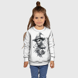 Свитшот детский Eerie Scarecrow, цвет: 3D-белый — фото 2
