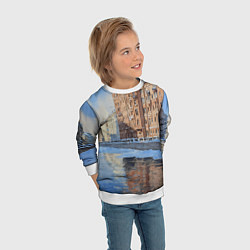 Свитшот детский Зимний Санкт-Петербург, цвет: 3D-белый — фото 2