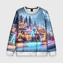 Детский свитшот Городок в новогодних огоньках