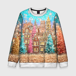 Детский свитшот Новогодний город в блестках