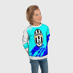 Свитшот детский Ювентус краски штрихи текстура, цвет: 3D-белый — фото 2