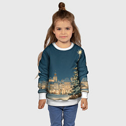 Свитшот детский Новогодняя атмосфера в городе, цвет: 3D-белый — фото 2