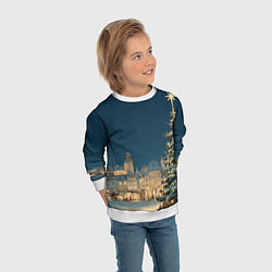 Свитшот детский Новогодняя атмосфера в городе, цвет: 3D-белый — фото 2