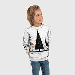 Свитшот детский Новый год - минимализм, цвет: 3D-белый — фото 2