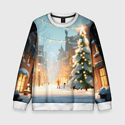 Свитшот детский Новогодняя елочка, цвет: 3D-белый