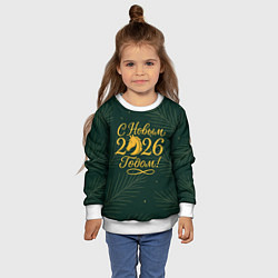 Свитшот детский С новым 2026 годом золотистая надпись, цвет: 3D-белый — фото 2