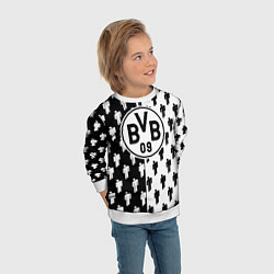 Свитшот детский Borussia черно белые люди, цвет: 3D-белый — фото 2
