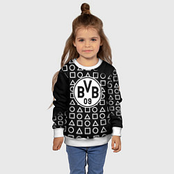 Свитшот детский Borussia геометрия черно белая, цвет: 3D-белый — фото 2