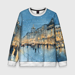 Детский свитшот Снежный вечер Санкт-Петербурга