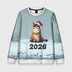 Свитшот детский Уставшая лошадка 2026, цвет: 3D-белый